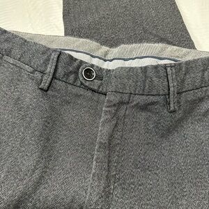 Massimo Dutti Grey Dobby Weave Trousers Slim Fit 32x32 Made in Morocco EUC